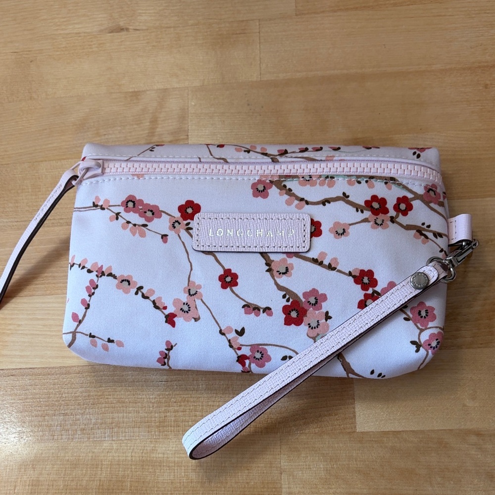 Longchamp Le Pliage Cherry Blossom Pouch Wristlet